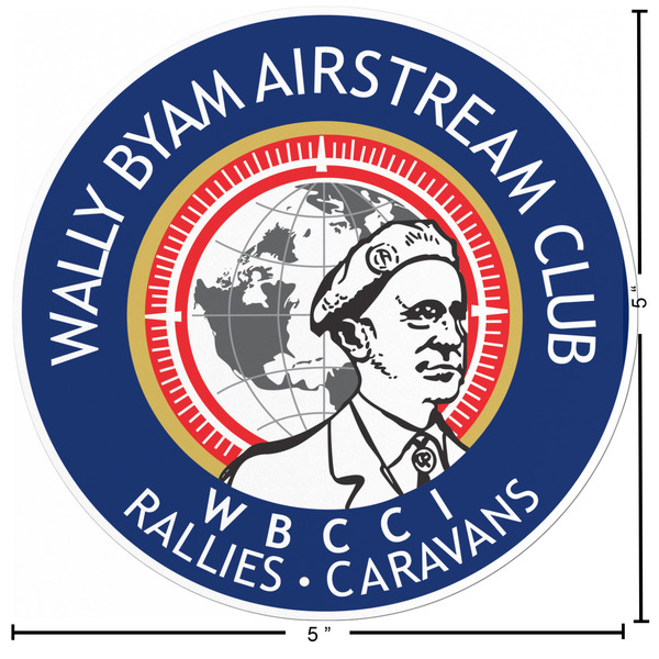 Wally Byam Airstream Club logo Custom Shape Iron On Patches - L Patch w/ Measurements