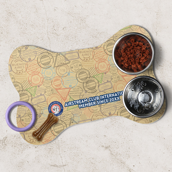 Wally Byam Airstream Club logo Dog Bone Shaped Mat Lifestyle