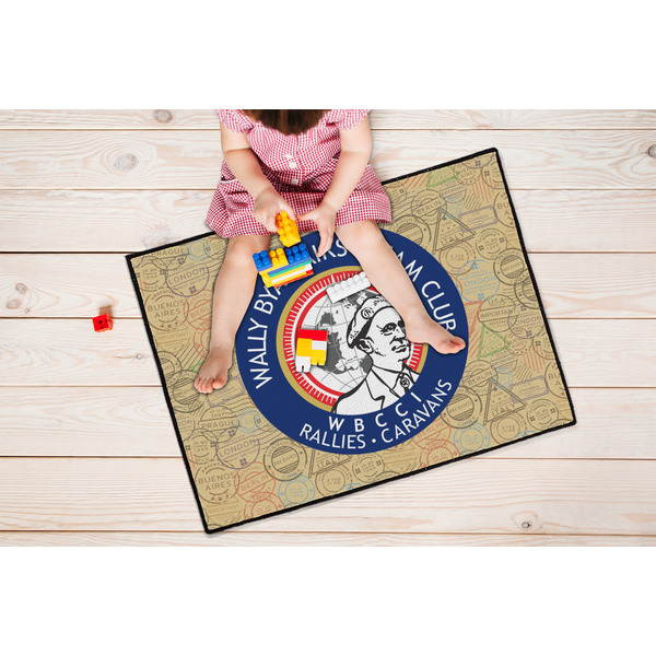 Wally Byam Airstream Club logo Door Mat - 24"x18" - Lifestyle