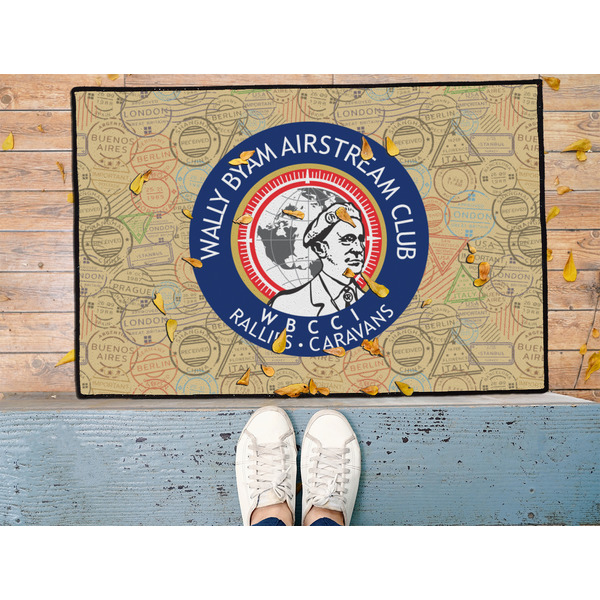 Wally Byam Airstream Club logo Door Mat - 36"x24" - Lifestyle