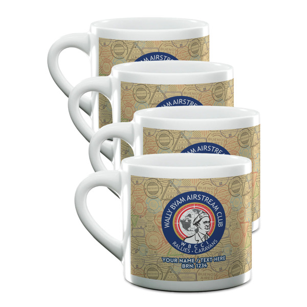 Custom Wally Byam Airstream Club logo Double Shot Espresso Cups - Set of 4