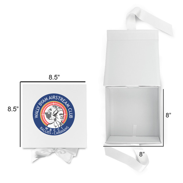 Wally Byam Airstream Club logo Gift Boxes with Magnetic Lid - White - Open & Closed