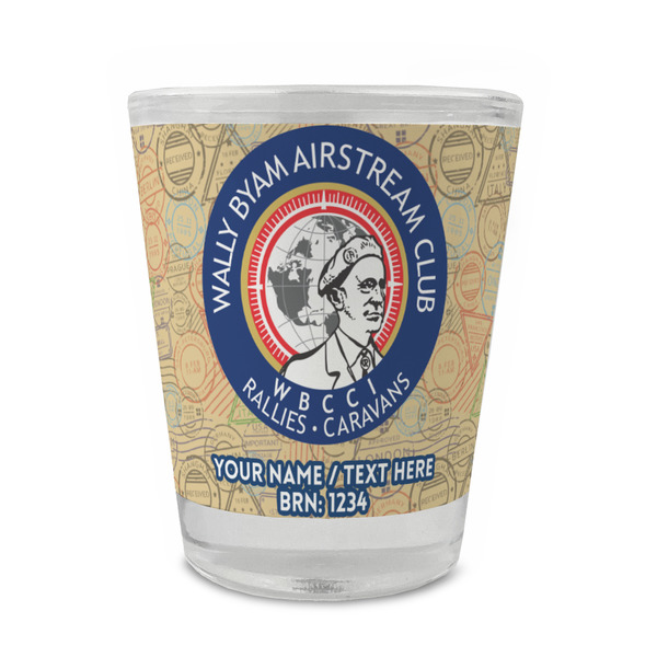 Wally Byam Airstream Club logo Glass Shot Glass - Standard - Front