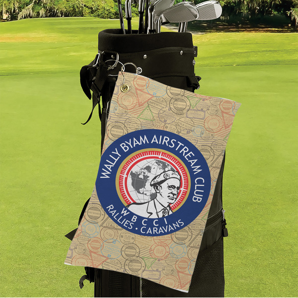 Wally Byam Airstream Club logo Microfiber Golf Towels - Small - LIFESTYLE