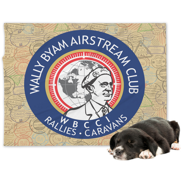 Custom Wally Byam Airstream Club logo Dog Blanket - Large