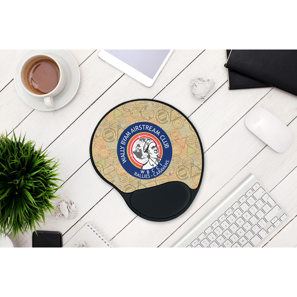 Wally Byam Airstream Club logo Mouse Pad with Wrist Rest - LIFESYTLE 1