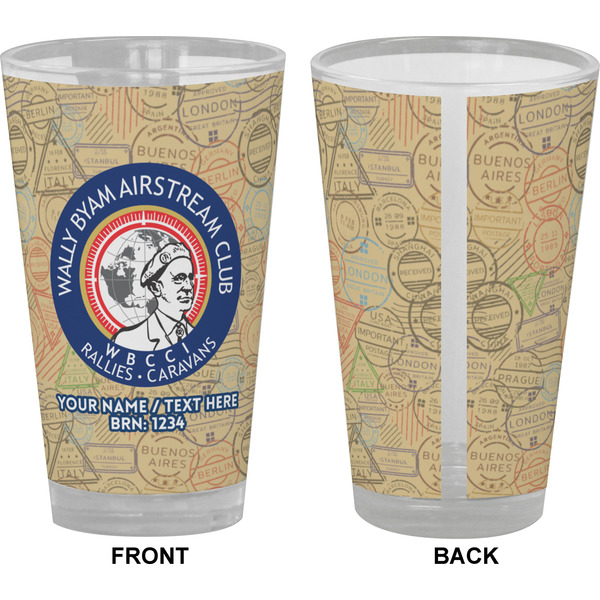 Wally Byam Airstream Club logo Pint Glass - Full Color - Front & Back Views