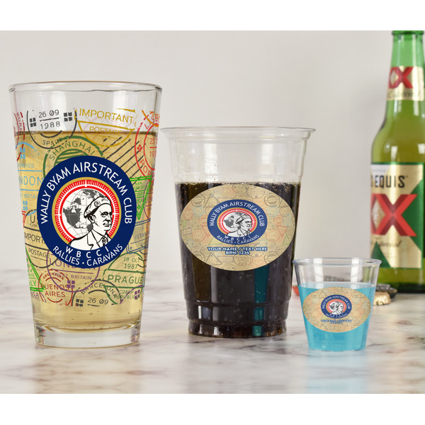 Wally Byam Airstream Club logo Pint Glass - Full Fill w Transparency - In Context