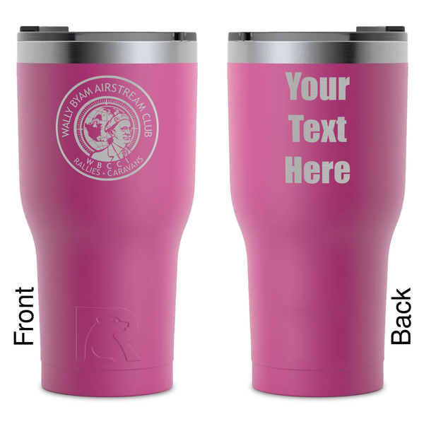 Custom Wally Byam Airstream Club logo RTIC Tumbler - Magenta - Laser Engraved - Double-Sided