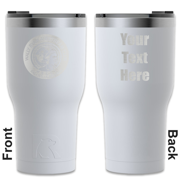 Custom Wally Byam Airstream Club logo RTIC Tumbler - White - Laser Engraved - Double-Sided