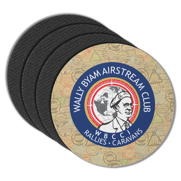 Wally Byam Airstream Club logo Round Coaster Rubber Back - Main