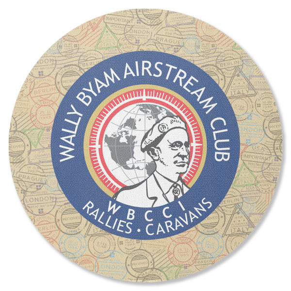 Wally Byam Airstream Club logo Round Coaster Rubber Back - Single