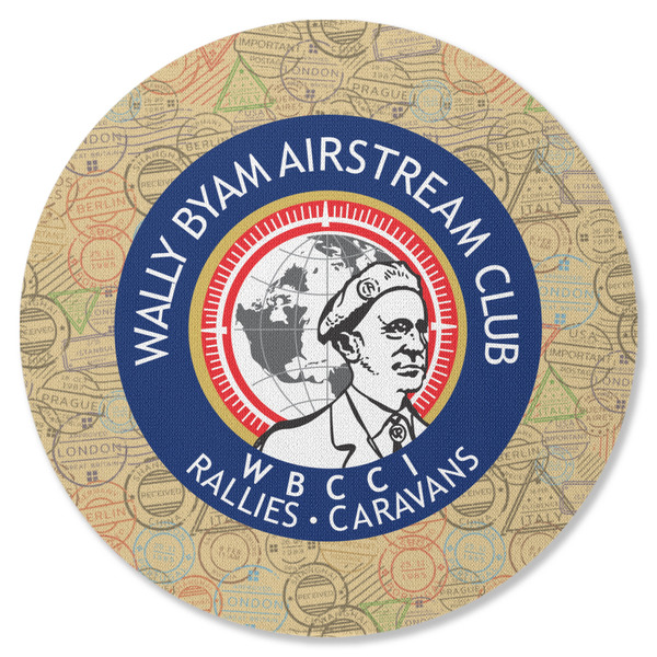 Wally Byam Airstream Club logo Round Coaster Rubber Back - Single