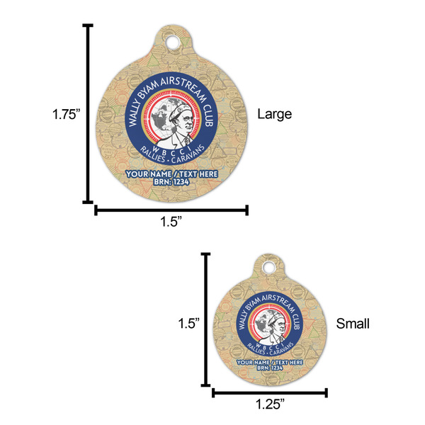 Wally Byam Airstream Club logo Round Pet ID Tag - Comparison Scale