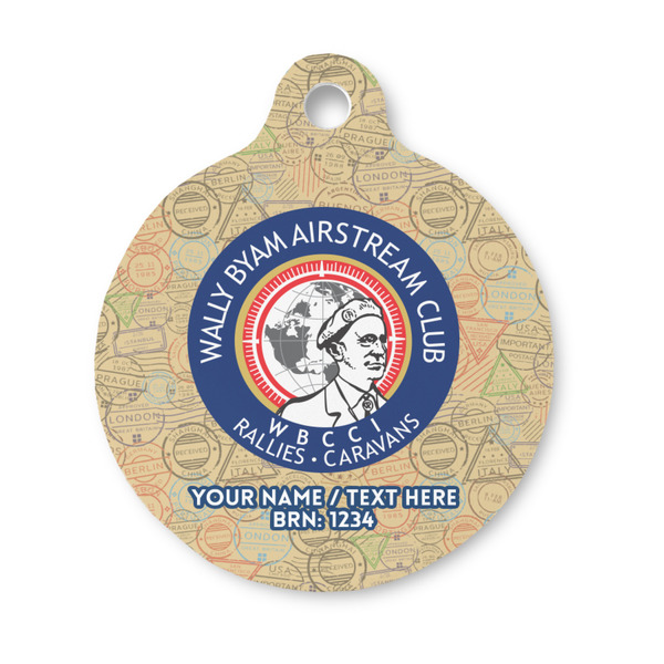 Custom Wally Byam Airstream Club logo Round Pet ID Tag - Small