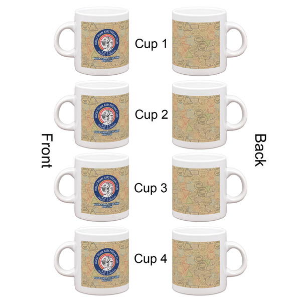 Wally Byam Airstream Club logo Single Shot Espresso Cup - Set of 4 - Front & Back