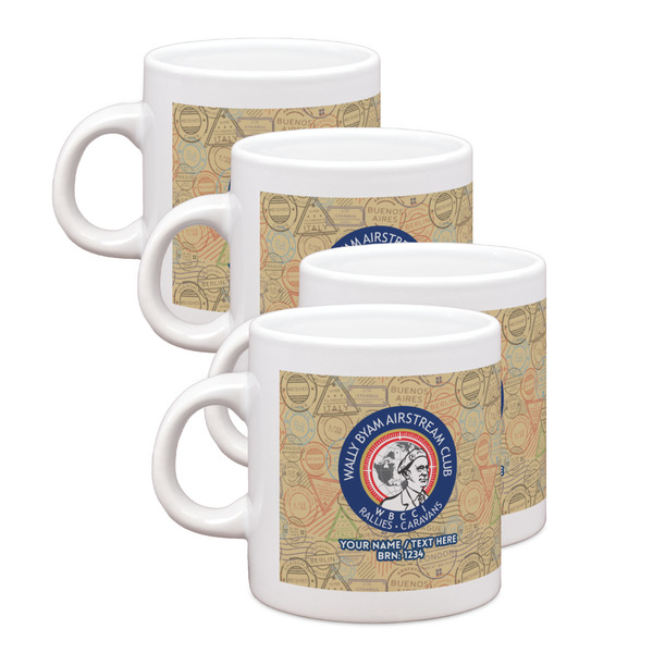 Custom Wally Byam Airstream Club logo Single Shot Espresso Cups - Set of 4