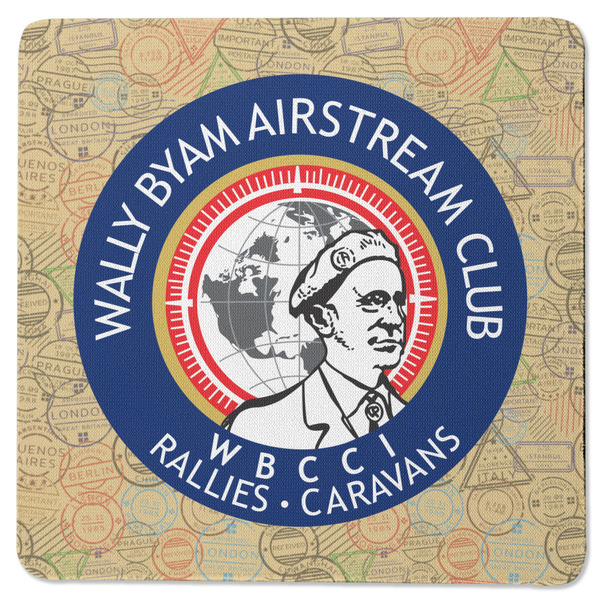 Wally Byam Airstream Club logo Square Coaster Rubber Back - Single
