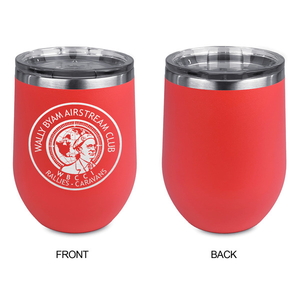 Wally Byam Airstream Club logo Stainless Wine Tumblers - Coral - Single Sided - Approval