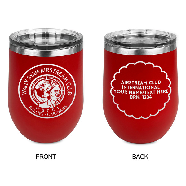 Wally Byam Airstream Club logo Stainless Wine Tumblers - Red - Double Sided - Approval