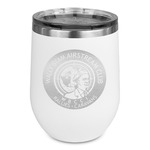 Wally Byam Airstream Club logo Stemless Stainless Steel Wine Tumbler - White - Double-Sided