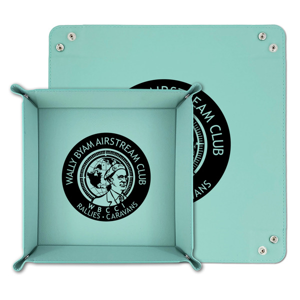 Wally Byam Airstream Club logo Teal Faux Leather Valet Trays - PARENT MAIN