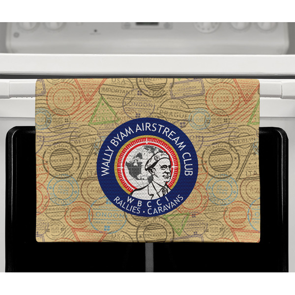 Wally Byam Airstream Club logo Waffle Weave Towel - Full Color Print - Lifestyle2 Image