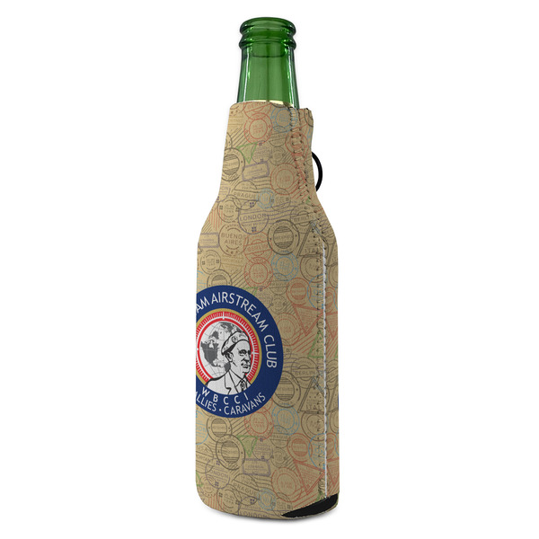 Wally Byam Airstream Club logo Zipper Bottle Cooler - ANGLE (bottle)