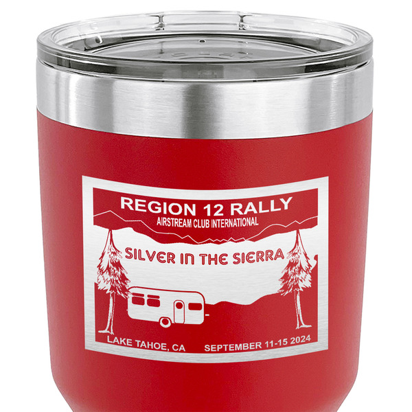 Silver in the Sierra '24 Rally 30 oz Stainless Steel Ringneck Tumbler - Red - CLOSE UP