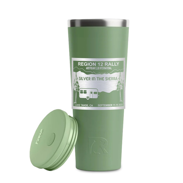 Silver in the Sierra '24 Rally Light Green RTIC Everyday Tumbler - 28 oz. - Lid Off