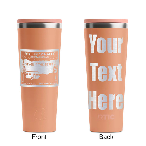 Silver in the Sierra '24 Rally Peach RTIC Everyday Tumbler - 28 oz. - Front and Back