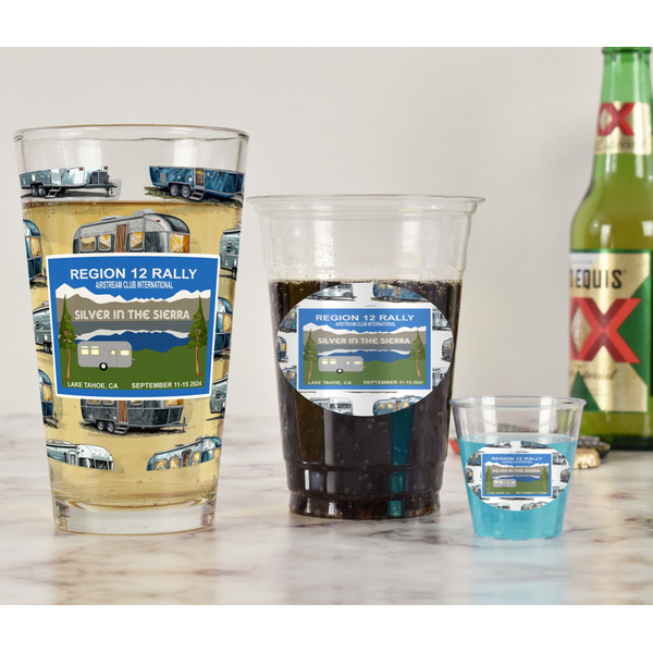 Silver in the Sierra '24 Rally Pint Glass - Full Fill w Transparency - In Context