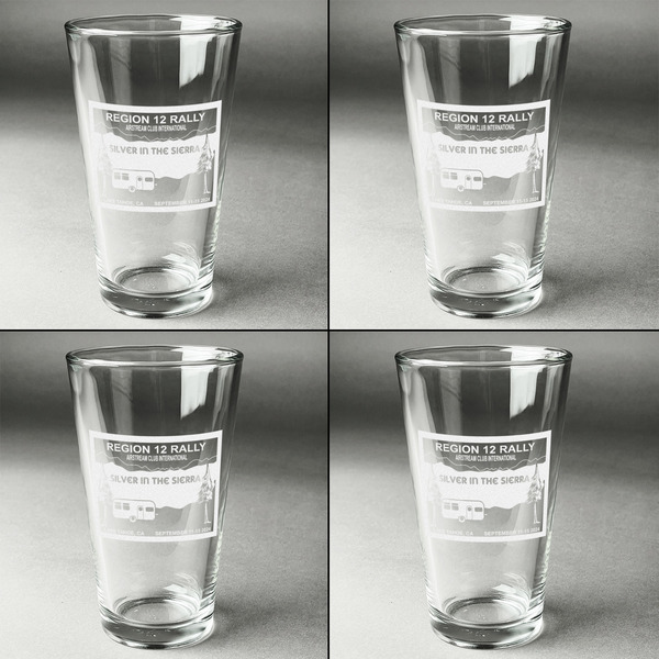 Silver in the Sierra '24 Rally Set of Four Engraved Beer Glasses - Individual View