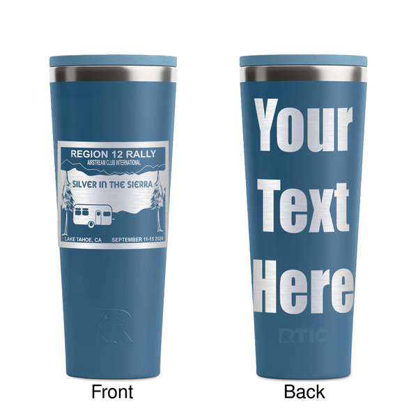 Silver in the Sierra '24 Rally Steel Blue RTIC Everyday Tumbler - 28 oz. - Front and Back