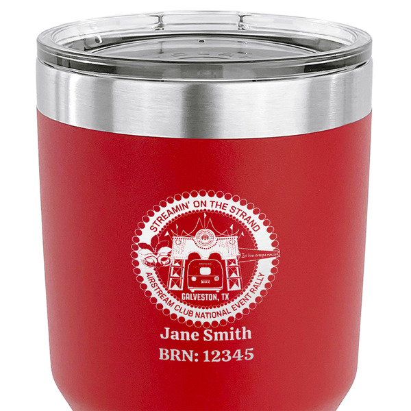 Streamin' on the Strand 30 oz Stainless Steel Ringneck Tumbler - Red - CLOSE UP