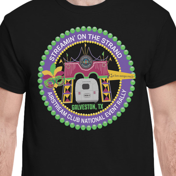 Streamin' on the Strand Black Crew T-Shirt on Model - CloseUp