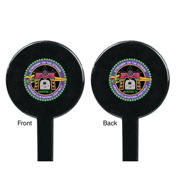 Streamin' on the Strand Black Plastic 7" Stir Stick - Double Sided - Round - Front & Back