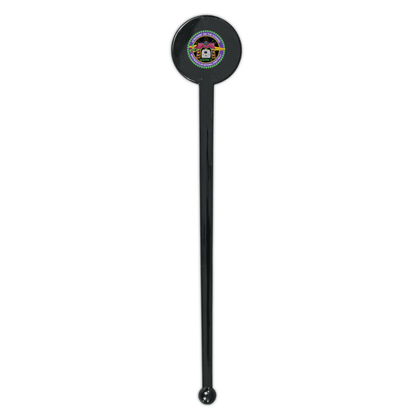 Streamin' on the Strand Black Plastic 7" Stir Stick - Round - Single Stick