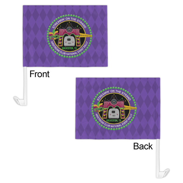 Streamin' on the Strand Car Flag - 11" x 8" - Front & Back View