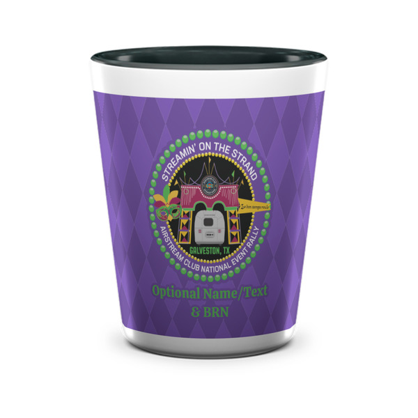 Streamin' on the Strand Ceramic Shot Glass - Two Tone - Front