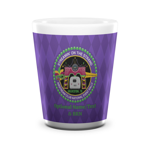 Streamin' on the Strand Ceramic Shot Glass - White - Front