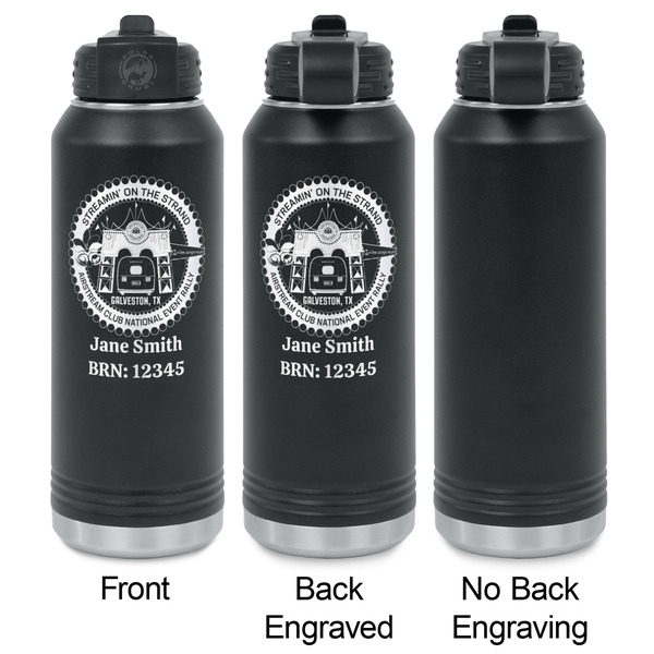 Streamin' on the Strand Laser Engraved Water Bottles - 2 Styles - Front & Back View