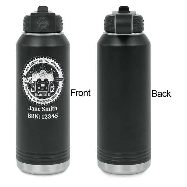 Streamin' on the Strand Laser Engraved Water Bottles - Front Engraving - Front & Back View