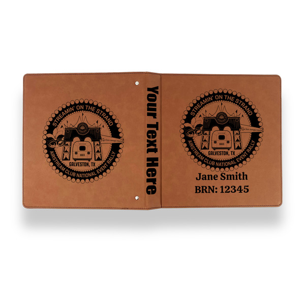 Streamin' on the Strand Leather Binder - 1" - Rawhide - Back Spine Front View