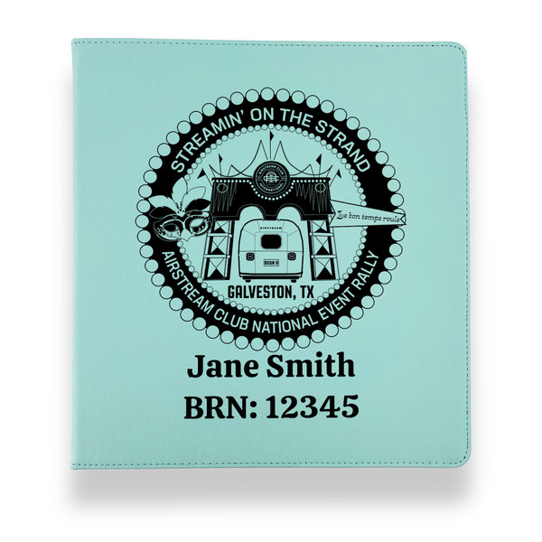 Streamin' on the Strand Leather Binders - 1" - Teal - Front View