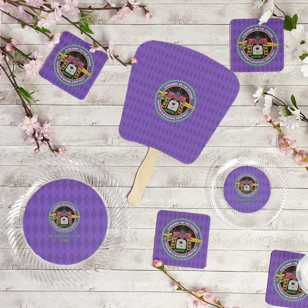 Streamin' on the Strand Party Supplies Combination Image - All items - Plates, Coasters, Fans