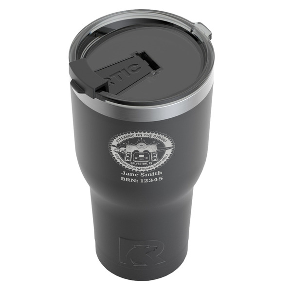 Streamin' on the Strand RTIC Tumbler - Black - Angled