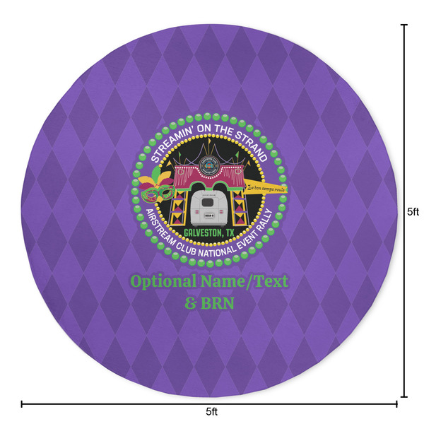 Streamin' on the Strand Round 5ft Indoor Rug - Dimensions
