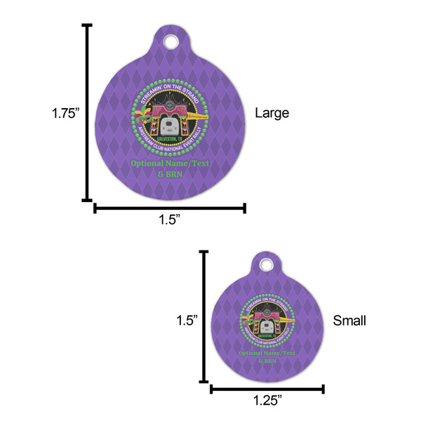 Streamin' on the Strand Round Pet ID Tag - Comparison Scale