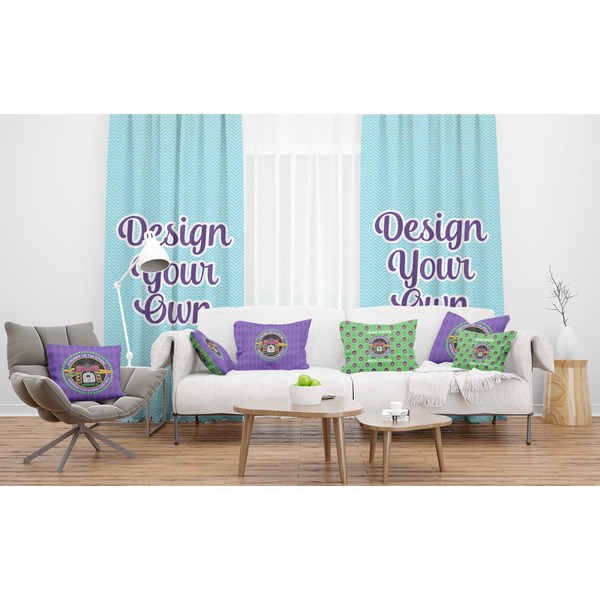 Streamin' on the Strand Sheer and Custom Curtains in Room with Matching Pillows